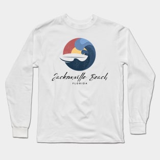 Jacksonville Beach, Florida Surfing Long Sleeve T-Shirt